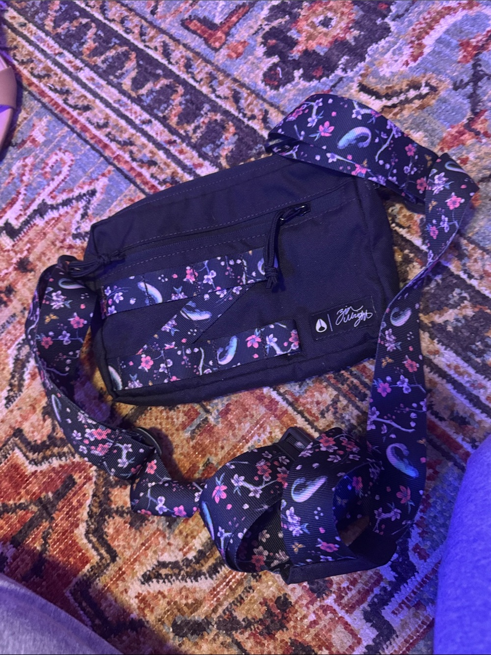 Black Floral Crossbody Bag Zion Wright x Nixon